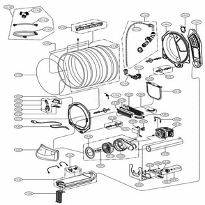 Drum And Motor Assembly Diagram and Parts List for DLE1501W ABWEEUS LG Dryer