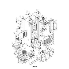 Case Assembly Diagram and Parts List for LFC21770ST 00 LG Refrigerator