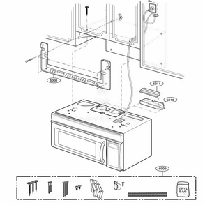 Installation Parts Diagram and Parts List for AMV6177AAS ASBEAMA LG Range