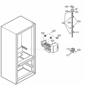 Ice Maker Parts Diagram and Parts List for 75099 AWBCSEF LG Refrigerator