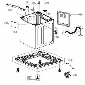Outer Case Assembly Diagram and Parts List for WT7300CV ASSETUS LG Washer