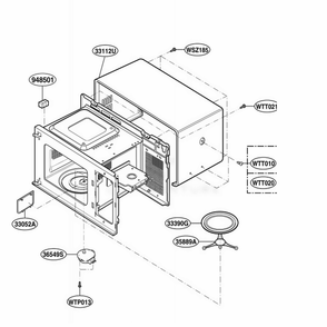 Oven Cavity Parts Diagram and Parts List for MA6511B KBKEGSE LG Wall Oven