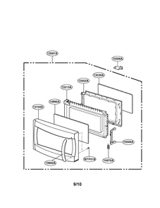 Door Parts Diagram and Parts List for LRDM1240W01  LG Microwave