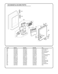 Ice Maker And Ice Bin Parts Diagram and Parts List for GR-L31GHQXM ASWCSE1 LG Refrigerator