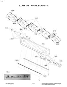 Cooktop Controll Parts Diagram and Parts List for FE1773LS ASTLLGA LG Range