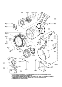 Drum And Tub Parts Diagram and Parts List for 79641262610  Kenmore Washer
