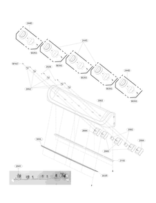 Cooktop Control Parts Diagram and Parts List for LDE4413ST 00 LG Range