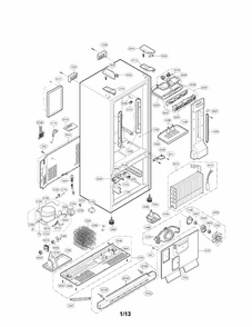 Case Parts Diagram and Parts List for 79577304601  Kenmore Refrigerator