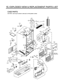Case Parts Diagram and Parts List for GR-L31GHSJF ASTCNA0 LG Refrigerator