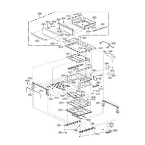 Drawer Diagram and Parts List for LSE3092ST 00 LG Range