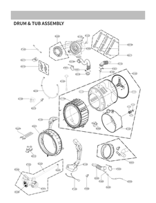 Drum And Tub Assembly Diagram and Parts List for WM6900HBA ABLEEUS LG Washer