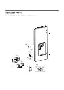 Dispenser Parts Diagram and Parts List for GC-X228NSSM ASTCNA0 LG Refrigerator