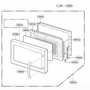Part Location Diagram of 4890W1A005A LG WINDOW,GLASS
