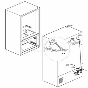 Valve And Water Tube Parts Diagram and Parts List for LFXS24623S ASTCNA1 LG Refrigerator