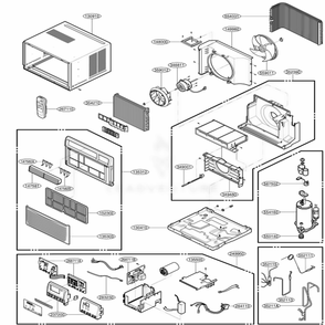 Main Diagram and Parts List for LW12000ER AWYDUSL LG Air Conditioner
