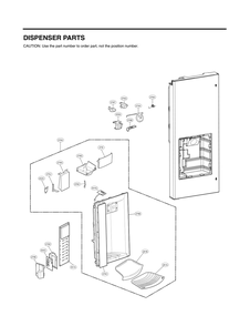 Dispenser Parts Diagram and Parts List for GC-L288NSJP ASTCNA4 LG Refrigerator