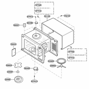 Oven Cavity Parts Diagram and Parts List for JE1860CH CBSEGEU LG Wall Oven