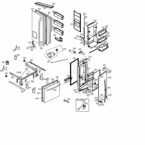 Door Parts Diagram and Parts List for 73163 ASTCSE0 LG Refrigerator