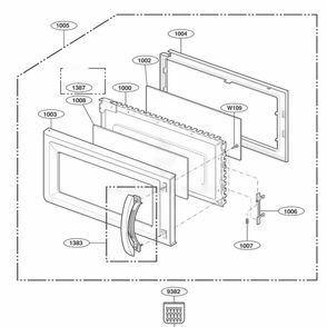 Part Location Diagram of 3581W1A374C LG DOOR ASSEMBLY