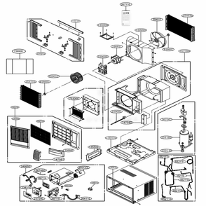 Main Diagram and Parts List for EP08G11B AT1AFRD LG Air Conditioner