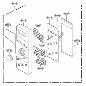 Control Panel Parts Diagram and Parts List for MT3135SHB B1EWRP LG Range