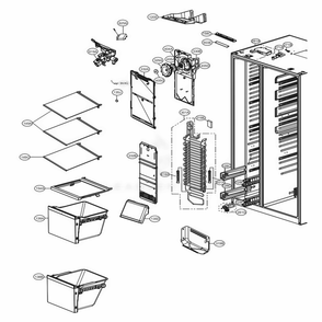 Freezer Compartment Diagram and Parts List for 51833 ASTCSE3 LG Refrigerator