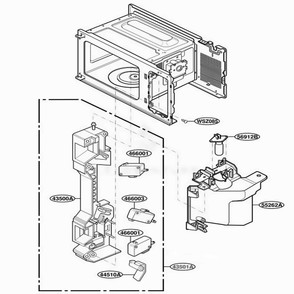 Latch Board Parts Diagram and Parts List for LTM9000B ABKELGA LG Range