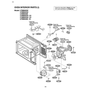 Section 4 Diagram and Parts List for LTM9020B AB1ELGA LG Microwave Oven Combo