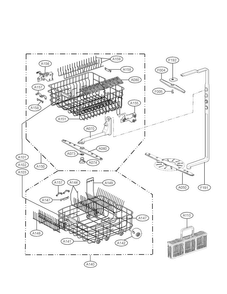 Rack Assembly Parts Diagram and Parts List for LSD795ST4  LG Dishwasher