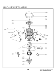 Tub Assembly Diagram and Parts List for T1789EFH5T ASSETUS LG Washer