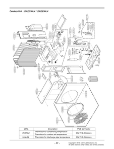 Outdoor Unit Diagram and Parts List for ASUW303V8Z0 AWHBEUS LG Air Conditioner