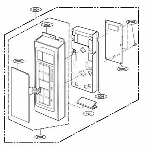 Controller Parts Diagram and Parts List for 80604 ABSESEA LG Range