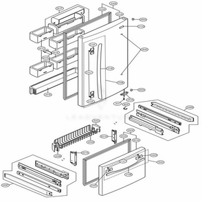 Door Parts Drawer Parts Diagram and Parts List for 75094 ABICSEF LG Refrigerator