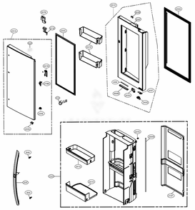 Door Parts 2 Diagram and Parts List for LRMDS3006D ASBCNA0 LG Refrigerator