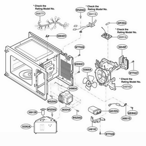 Interior Parts 2 Diagram and Parts List for MA1012B BKEGSE LG Wall Oven