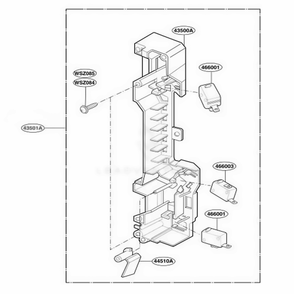 Latch Board Parts Diagram and Parts List for 79609 KBKESEG LG Range