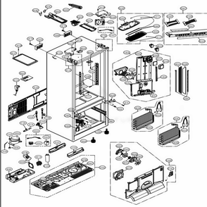 Case Parts Diagram and Parts List for 79993 ASTCSE0 LG Refrigerator