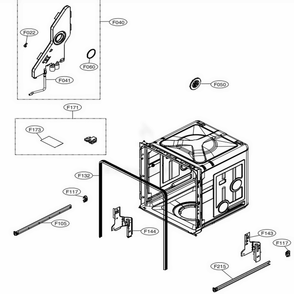 Tub Assembly Diagram and Parts List for LDF5545BD ABDEEUS LG Dishwasher