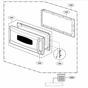 Door Parts Diagram and Parts List for SCA1000HBB ABKEGEU LG Range