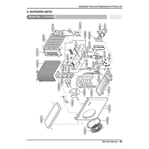 Section Diagram and Parts List for LCU240CP ANWAEUS LG Air Conditioner