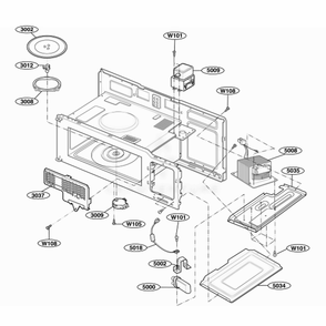 Interior Parts 1 Diagram and Parts List for 62644 ABSESEA LG Range