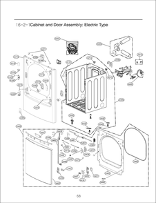 Cabinet And Door Assembly Diagram and Parts List for RV18A8ES8 ASSEEUS LG Dryer