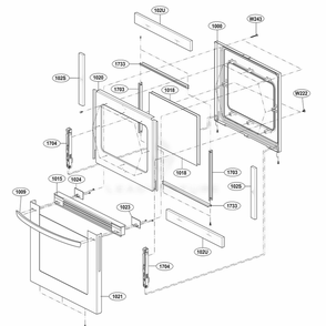 Door Parts Diagram and Parts List for LRG3095ST FSTELGA LG Range