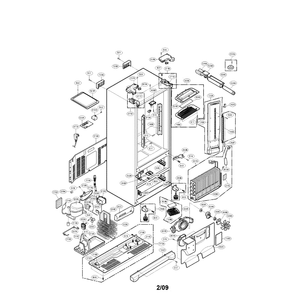 Case Diagram and Parts List for LMX21981ST 00 LG Refrigerator