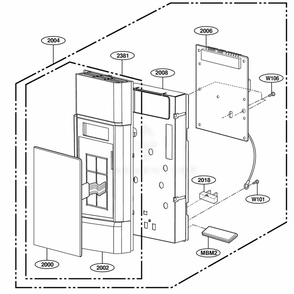 Controller Parts Diagram and Parts List for 80032 CWHESEA LG Range