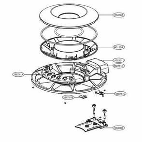 Cover Assembly Top Diagram and Parts List for AM501YWM1 AWTEUS LG Air Purifier