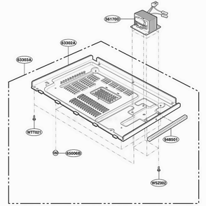 Base Plate Parts Diagram and Parts List for MA825W KWHEGSE LG Wall Oven