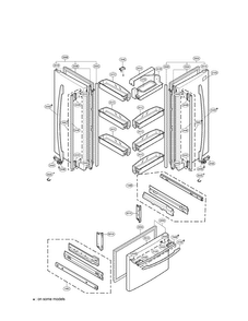 Door Parts Diagram and Parts List for LRFC22750WW  LG Refrigerator