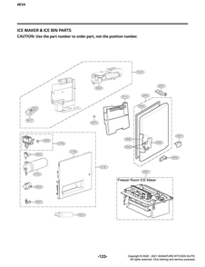 Ice Maker And Ice Bin Parts 1 Diagram and Parts List for GR-J248FSYM ASTCNA0 LG Refrigerator