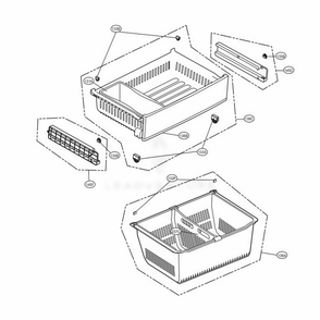 Freezer Parts Diagram and Parts List for LFX28968D ASBCNA0 LG Refrigerator